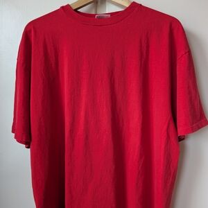 Vintage 90s Red Hanes Her Way Blank T-Shirt Size XL Single Stitch USA Made